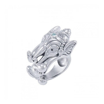 Om Ganesh Silver Ring TRI1647 - Jewelry